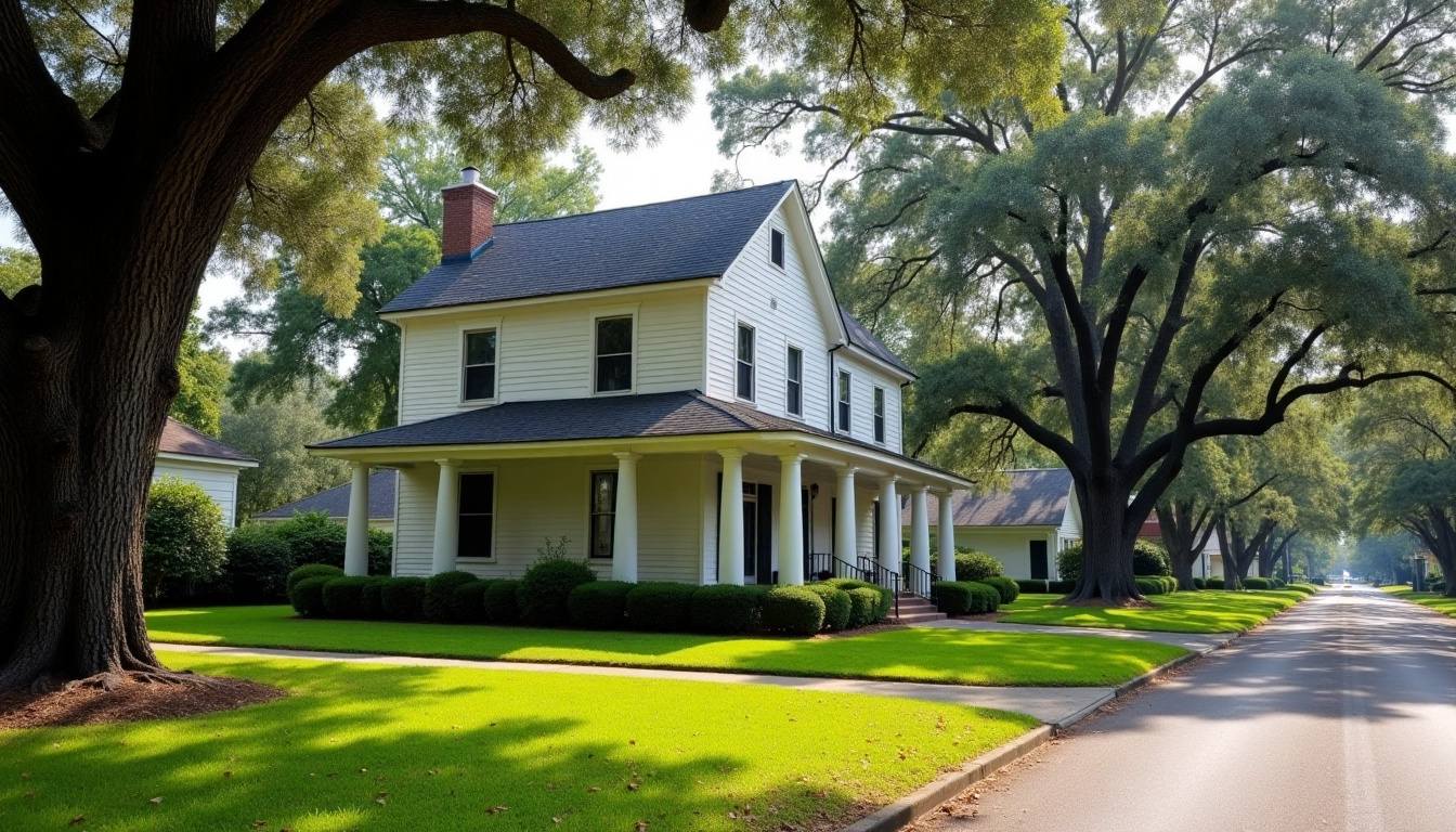 Historic home with a new roof on a tree-lined street in Marion