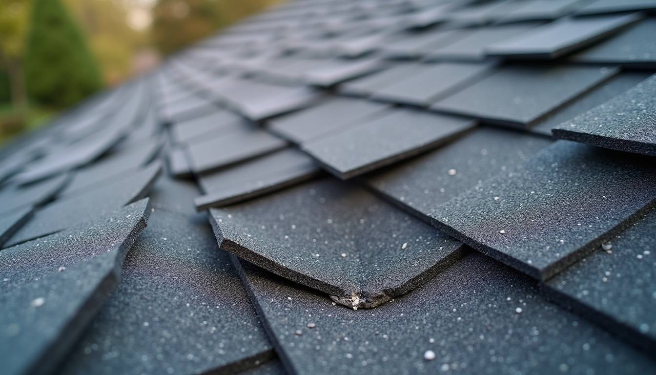 Missing and lifted shingles that need repair